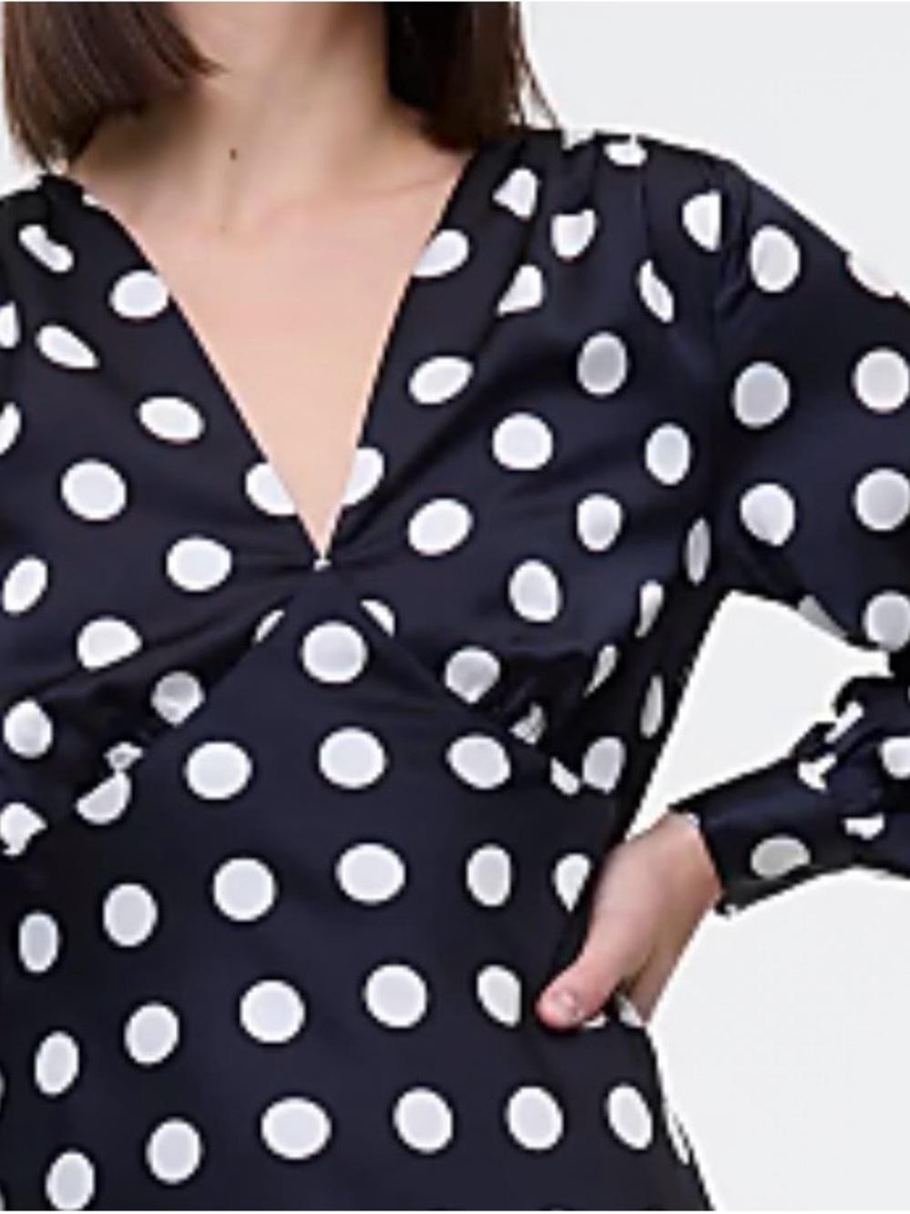 Ann Taylor Satin Dotted Midi Dress in Night Sky (Dark Indigo) - Picture 6 of 16